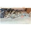 Image 3 : ASSORTED INDUSTRIAL HOSE CLAMPS, CABLE SLINGS & BIN OF ASSORTED HEAVY DUTY PLUMBING PARTS