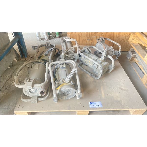 GROUP OF 6 CONCRETE VIBRATOR MOTORS - 4 OZTEC/2 UNKNOWN BRAND