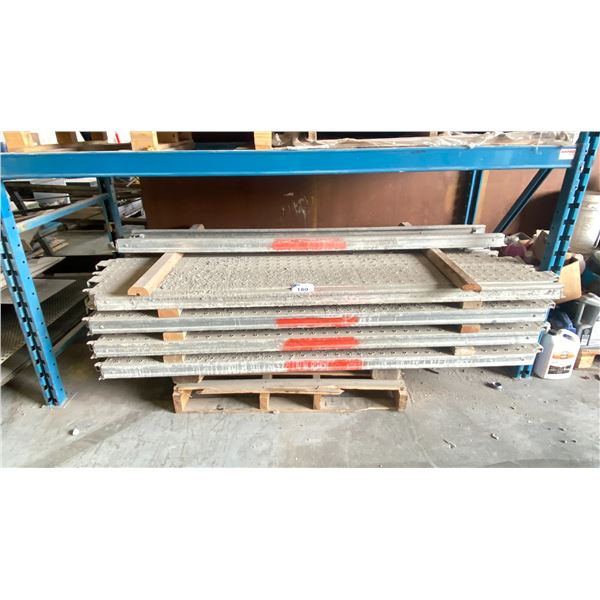 LARGE GROUP OF 81" X 9 1/2" PERFORATED ALUMINIUM COMMERCIAL SCAFFOLDING PLANKS - APPROX.33 PCS.