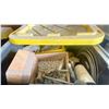 Image 3 : PALLET OF MISCELLANEOUS - 2 RUBBER TOTES OF ASSORTED HARDWARE/PARTS/VIBRATOR MOTOR