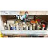 Image 3 : WOODEN STORAGE SHELF WITH CONTENTS - PAINTS/ASSORTED HARDWARE AND MISCELLANEOUS SHOP ITEMS