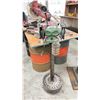 Image 1 : GENERAL INTERNATIONAL 6" GREEN LOW REVOLUTION BENCH GRINDER ON PEDESTAL STAND