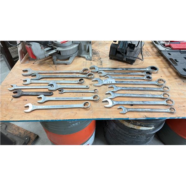 GROUP OF 17 LARGE COMBINATION WRENCHES