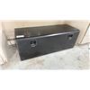 Image 1 : BAWER FAUCHER BLACK METAL TRUCK MOUNT LOCKING STORAGE BOX - 48" ACROSS X 18" WIDE X 18" HIGH