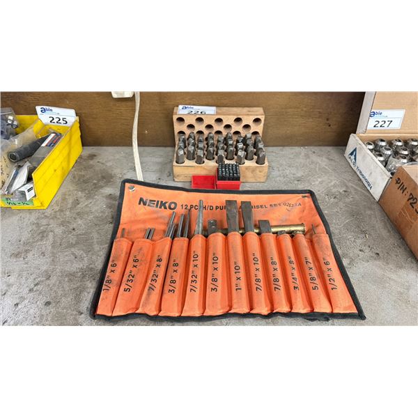 2 LETTER & # PUNCH SETS (LARGE AND SMALL) AND PUNCH & CHISEL SET