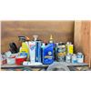 Image 5 : 2 RED METAL STORAGE ORGANIZERS FULL OF NEW NUTS/BOLTS/HARDWARE AND ABOVE SHELF OF