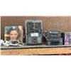 Image 3 : ONE TOP SHELF SECTION OF MISCELLANEOUS ITEMS - MOTOR CYCLE HELMET, CAR PARTS, HEATER AND LP'S