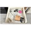 Image 13 : WORK BENCH W/BACKBOARD AND 5 CABINETS WITH ASSORTED MISCELLANEOUS ITEMS INCLUDED