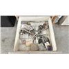 Image 14 : WORK BENCH W/BACKBOARD AND 5 CABINETS WITH ASSORTED MISCELLANEOUS ITEMS INCLUDED