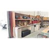 Image 1 : WORK BENCH W/BACKBOARD AND 5 CABINETS WITH ASSORTED MISCELLANEOUS ITEMS INCLUDED
