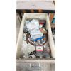 Image 5 : WORK BENCH W/BACKBOARD AND 5 CABINETS WITH ASSORTED MISCELLANEOUS ITEMS INCLUDED