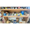Image 1 : SHELF OF ASSORTED SHOP ITEMS INCLUDING INDUSTRIAL DRILL BITS AND ELECTRICAL PARTS/WIRES