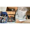 Image 3 : ASSORTED SHOP EQUIPMENT INCLUDING A FILTER IN BAG, JERRY CANS, INDUSTRIAL METAL D-RINGS & WRENCHES