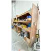 Image 1 : CUSTOM WOODEN SHELVING UNIT (194"W 24"D 96"H) *CONTENTS NOT INCLUDED* *LAST DAY PICK UP*