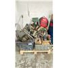 Image 1 : ASSORTMENT OF WORKSHOP GEAR INCLUDING RATCHET STRAPS, JUMPER CABLES, AND A MILWAUKEE