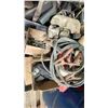 Image 2 : ASSORTMENT OF WORKSHOP GEAR INCLUDING RATCHET STRAPS, JUMPER CABLES, AND A MILWAUKEE