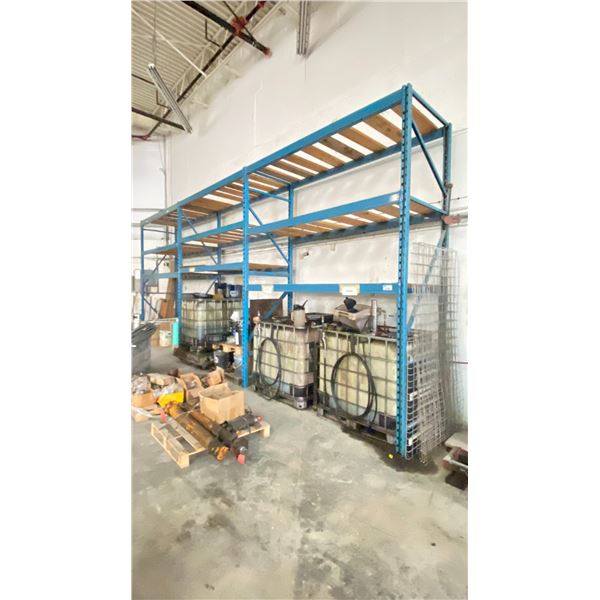 3 BAYS OF BLUE INDUSTRIAL PALLET RACKING - 4 UPRIGHTS/18 SIDE RAILS
