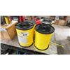 Image 1 : 3 SPOOLS OF YELLOW 3/8" POWER STRAND SYNTHETIC ROPE AND 1 SPOOL OF PLASTIC YELLOW CHAIN