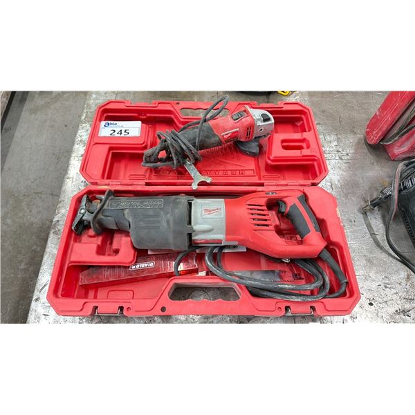 MILWAUKEE ORBITAL SUPER SAWZALL AND MILWAUKEE 4 1/2" GRINDER