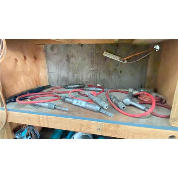 GROUP OF 9 INDUSTRIAL PNEUMATIC TOOLS