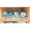Image 1 : GROUP OF 6 MAKITA CORDED POWER TOOLS - 2 CIRCULAR SAWS, 3 GRINDERS AND 1 ORBITAL SANDER