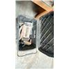 Image 2 : 2 LARGE INDUSTRIAL CEMENT MIXING BLADES AND BLACK STORAGE BOX OF CEMENT TROWELS