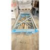 Image 1 : 3 BAYS OF BLUE AND ORANGE INDUSTRIAL PALLET RACKING (DISASSEMBLED) - 4 BLUE UPRIGHTS/4 BLUE