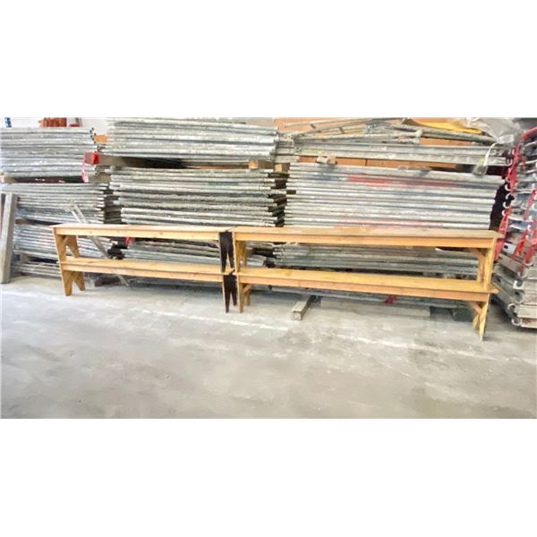 4 WOODEN BENCHES (96"W 12"D 18"H EACH)
