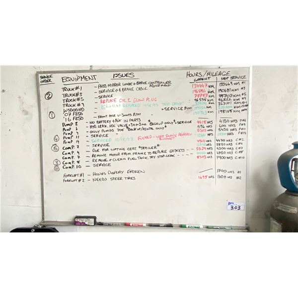 5 WHITEBOARDS WITH ASSORTED SIZES
