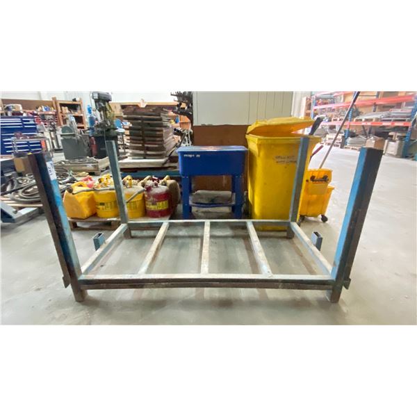 BLUE METAL MATERIAL STORAGE RACK - APPROX. 72" ACROSS X 40" WIDE X 40" HIGH