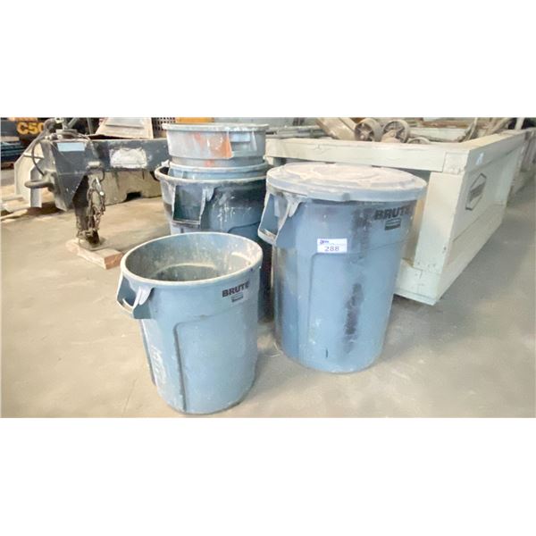 APPROX. 6 GREY GARBAGE CANS