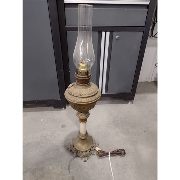 Coal oil lamp converted to 110v.