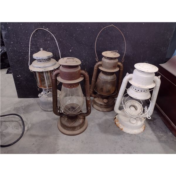 4 coal oil lanterns