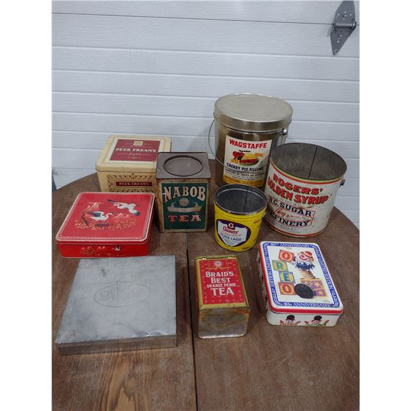 Selection of tin containers