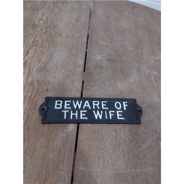 Cast iron sign