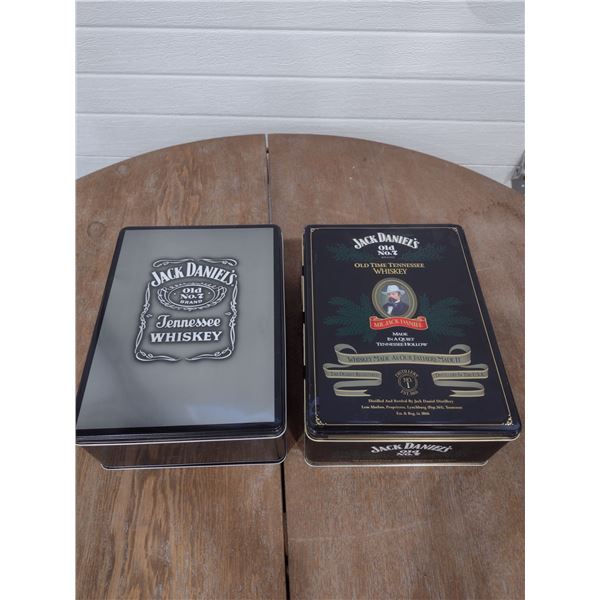 2 Jack Daniel's tin gift boxes.