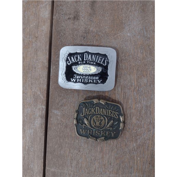 2 jack Daniel's belt buckles