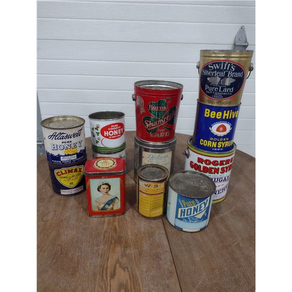 large collection of tin cans