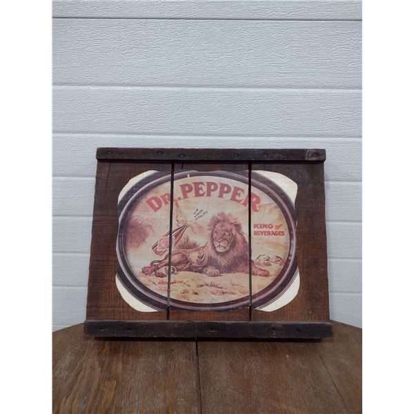 wooden Dr. Pepper sign