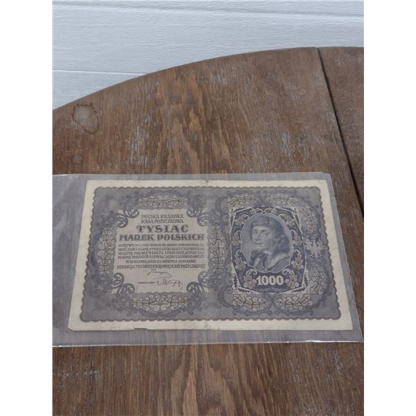 1919 1000 Polish marka note
