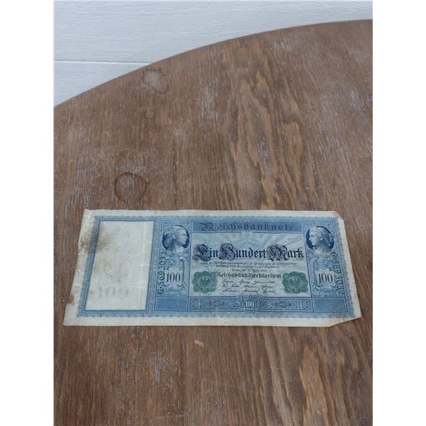 1910 100 mark German note