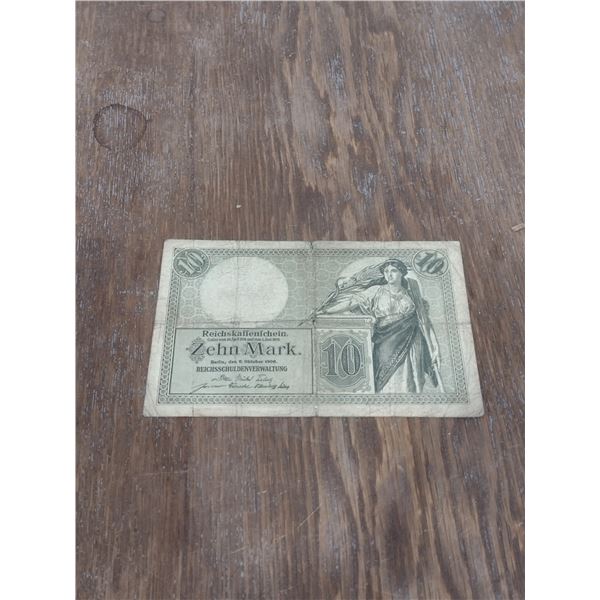 1906 10 mark German note