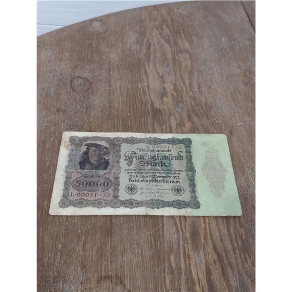 1922 500,000 mark German note