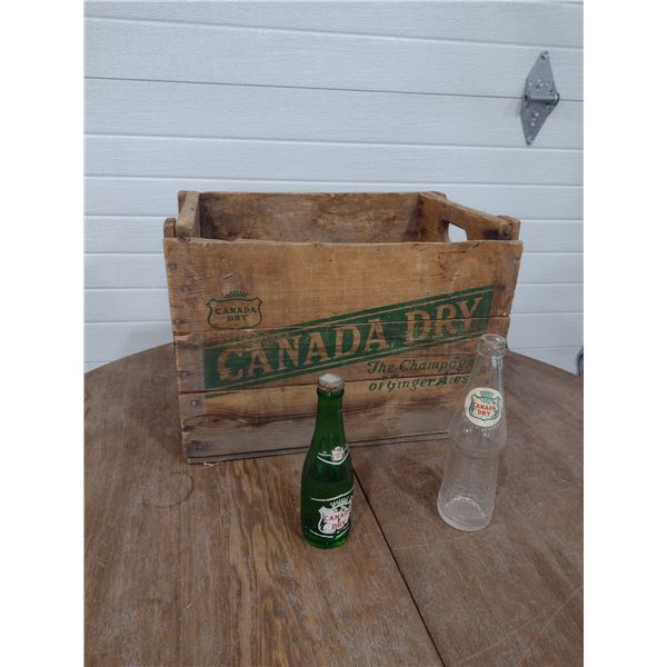 canada dry bottles and crate