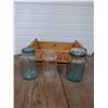 Image 1 : 3 atlas jars and wooden bc fruit crate