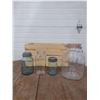 Image 1 : Ball, Mason and Gem jars with wooden crate