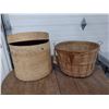 Image 1 : apple basket and round wood apple container