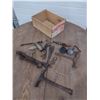 Image 1 : assortment of antique hand tools in wood crate