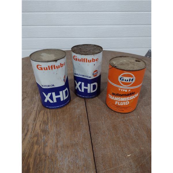 Gulf oil cans