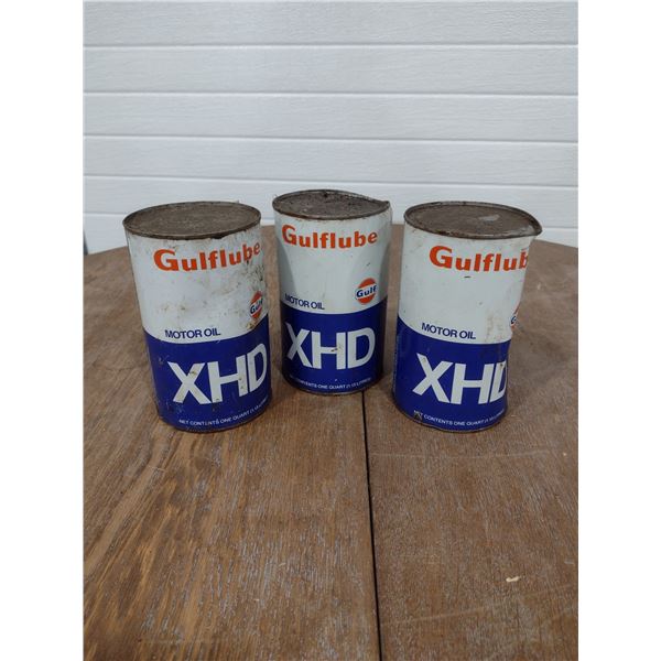 Gulf oil cans